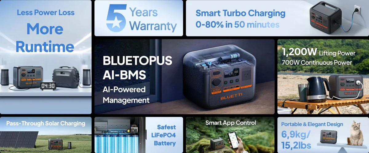 AC50P BLUETTI Off-Grid Power Station (700W 504Wh) - Image 10